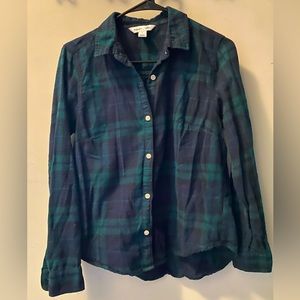 Green and blue plaid flannel